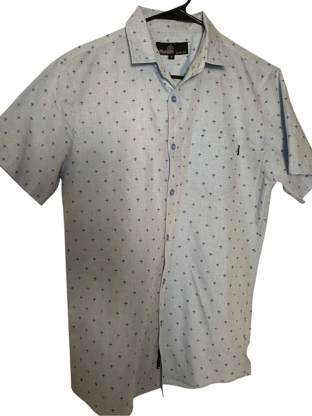 Light Blue Short-Sleeve Button-Down Shirt by Volcom